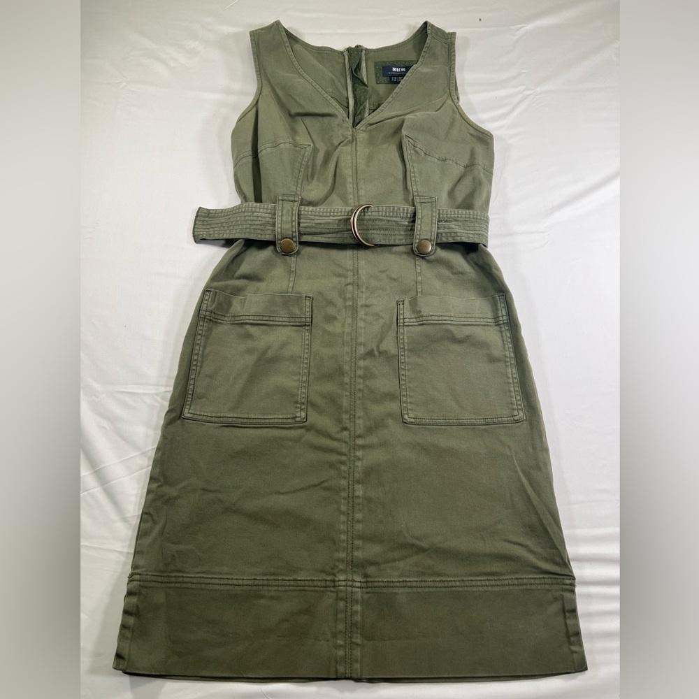 Anthropologie Maeve Oona Utility Dress in olive green